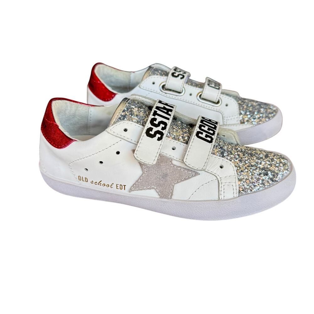 Golden Goose Old School Glitter leather Sneaker, Superstar Red/White GGDB SSTAR - Picture 1 of 10